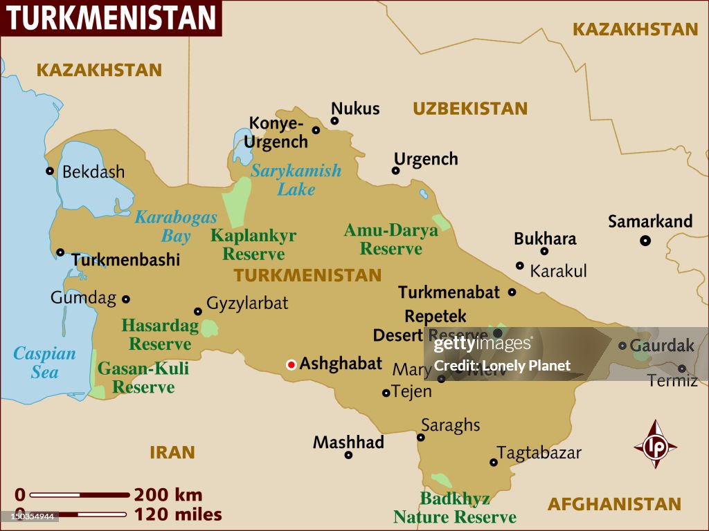 Map of Turkmenistan.