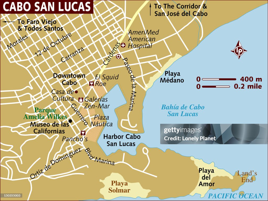 Map of Cabo San Lucas.
