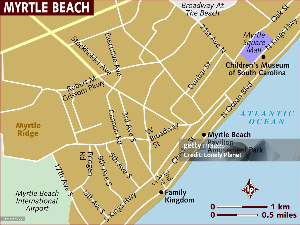 Map of Myrtle Beach.