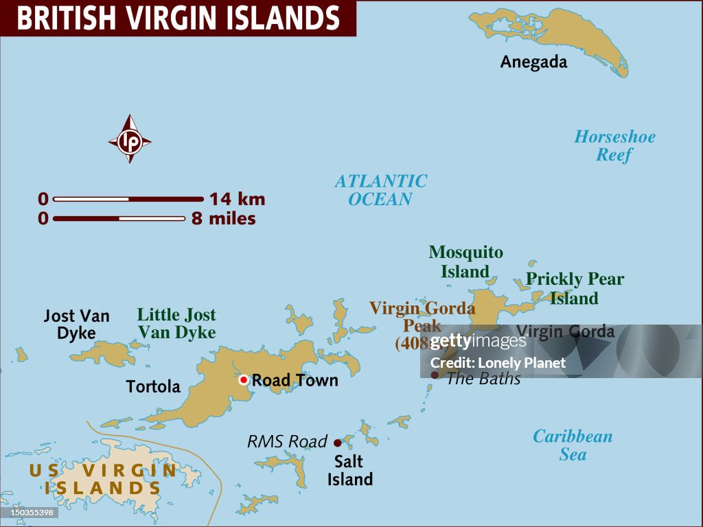 Map of British Virgin Islands.