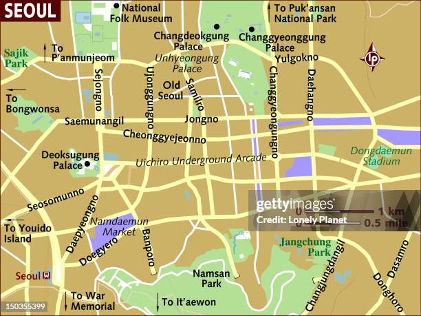 map of seoul. - dongdaemun stock illustrations