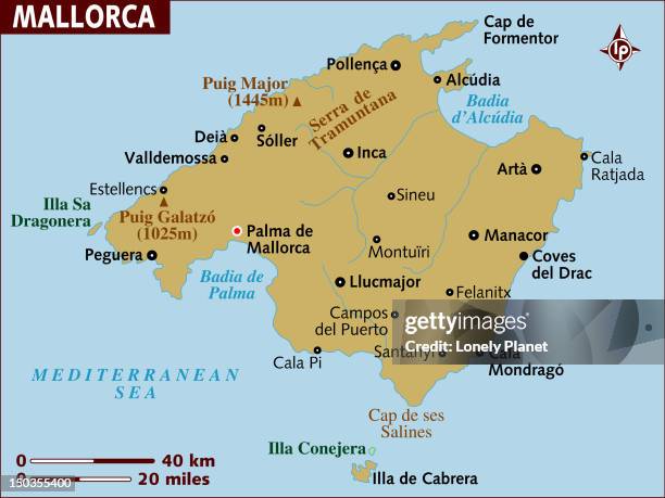 map of mallorca. - palma majorca stock illustrations