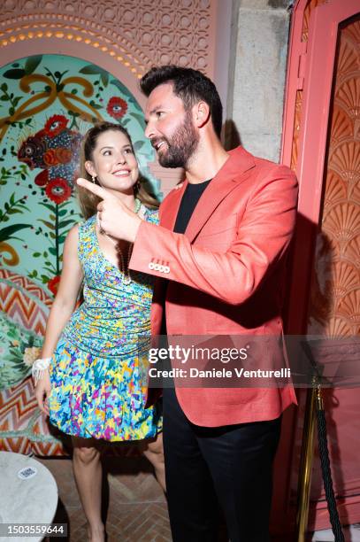 Amanda Cerny and Andrea Iervolino attend the "Billie's Magic Word" during the 69th Taormina Film Festival on June 28, 2023 in Taormina, Italy.