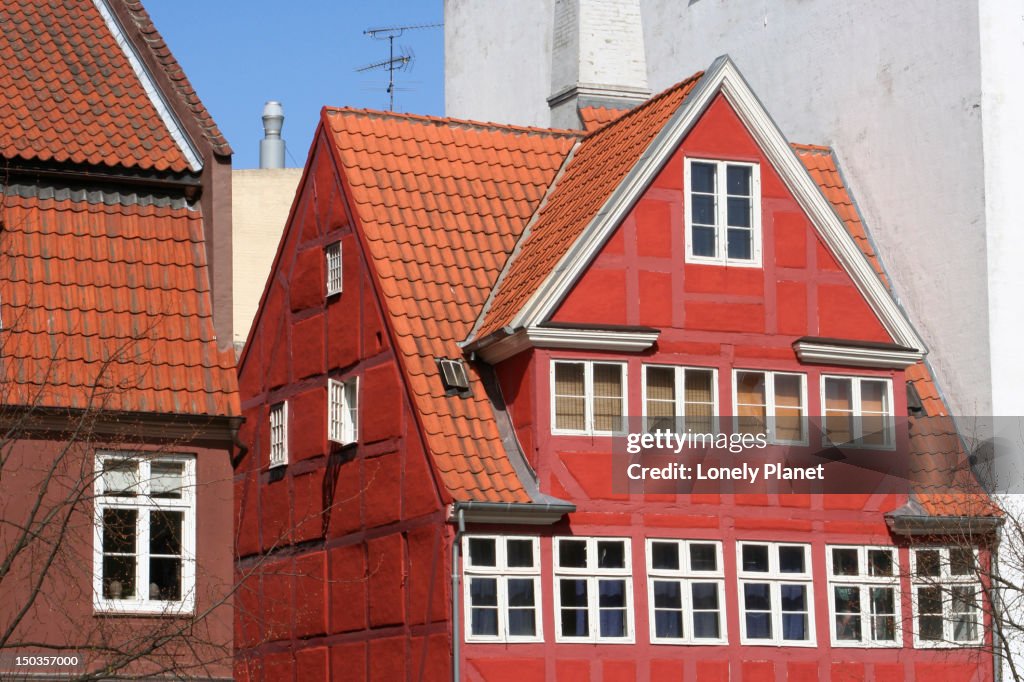 Half-timbered house by the canal in Christianshavn.