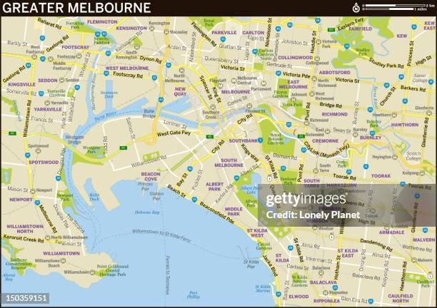 map of greater melbourne. - melbourne map stock pictures, royalty-free photos & images