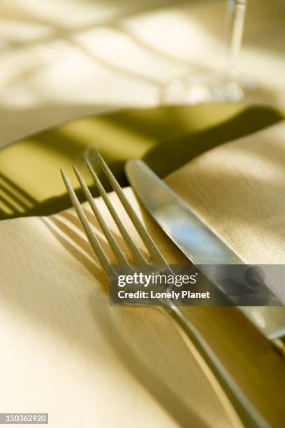 cutlery, caruso roof garden restaurant, hotel grand vesuvio. - gloria caruso fotografías e imágenes de stock