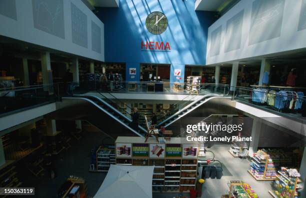 the interior of hema department store on nieuwendijk 174. - nieuwendijk stock pictures, royalty-free photos & images
