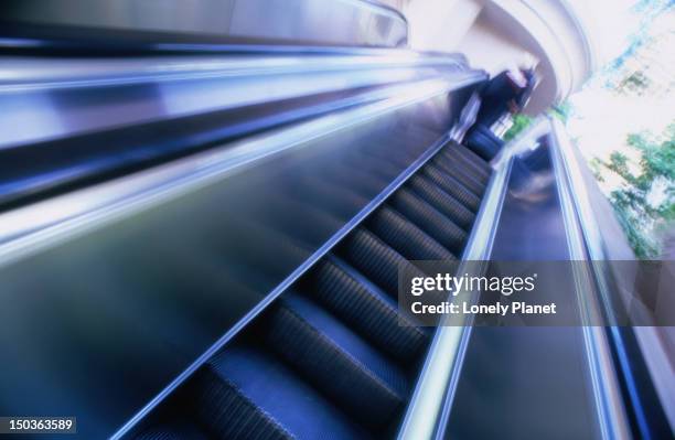 escalators of historic bunker hill. - bunker hill steps stock pictures, royalty-free photos & images