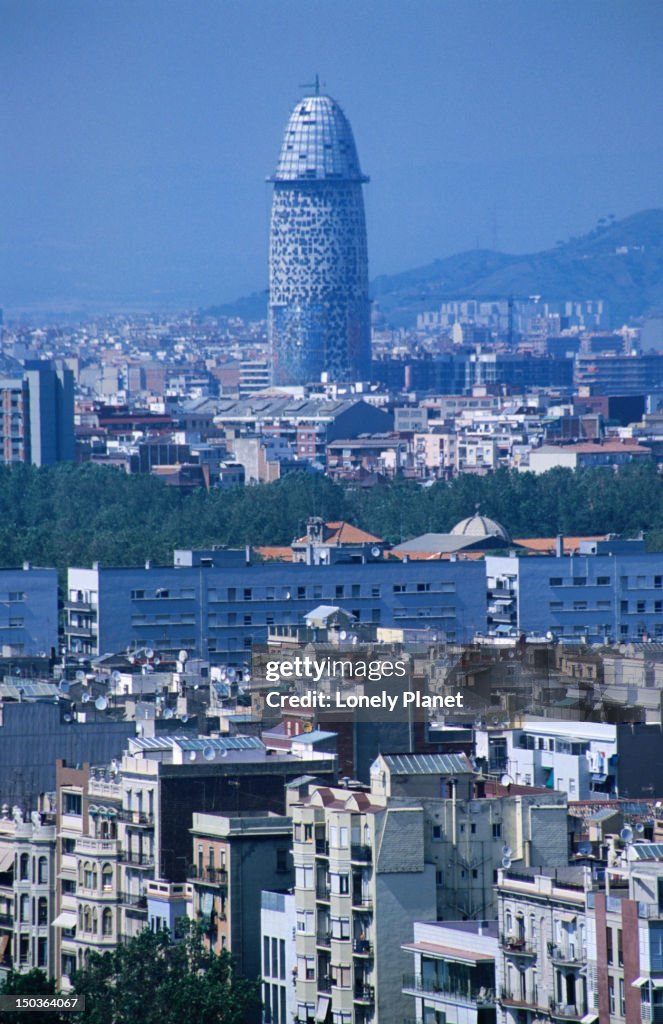 City with Torre Agbar in distance.