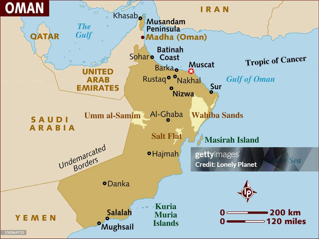 Map of Oman.