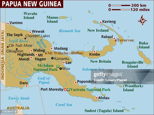 map of papua new guinea. - madang stock illustrations