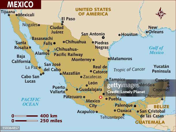 stockillustraties, clipart, cartoons en iconen met map of mexico. - mexicali