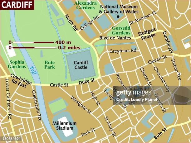 map of cardiff. - dumfries and galloway stock illustrations