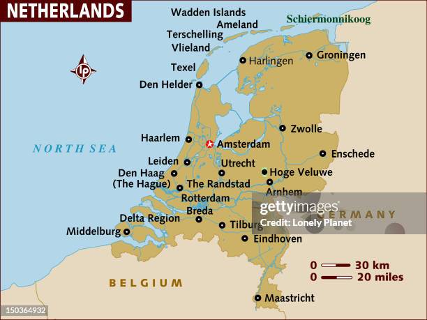 map of netherlands. - helder stock illustrations