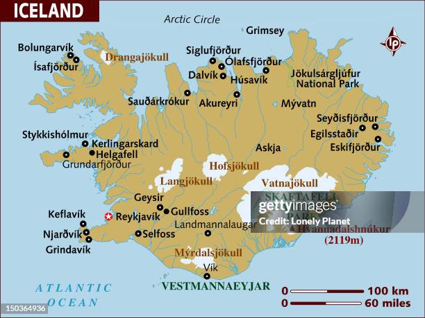 map of iceland. - vik stock illustrations