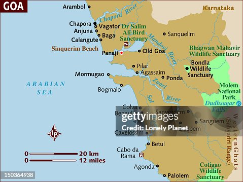 Goa Map Magnified Map Of Goa High-Res Vector Graphic - Getty Images