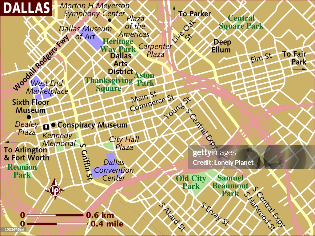 Dallas Overview Map Map Of Dallas High-Res Vector Graphic - Getty Images