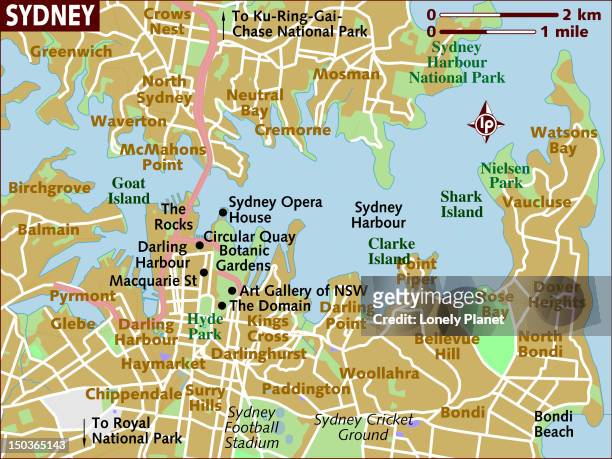 stockillustraties, clipart, cartoons en iconen met map of sydney. - sydney australia