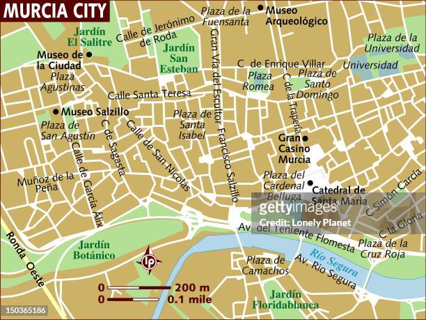 map of murcia city. - roda stock illustrations