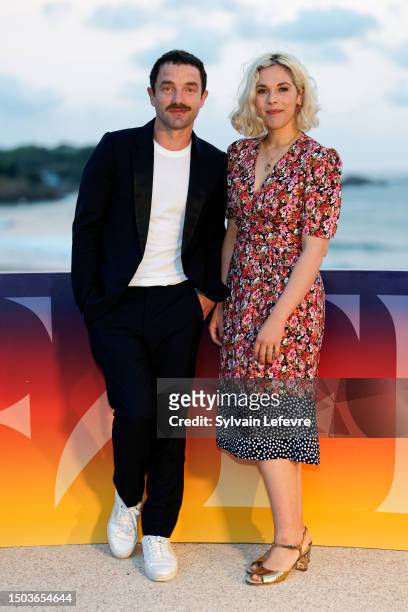 Guillaume Gouix and Alysson Paradis attend the opening diner during the 1st "Nouvelles vagues" International Biarritz Film Festival on June 28, 2023...