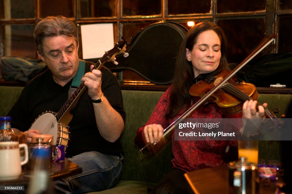 Traditional music at Hughes' pub.