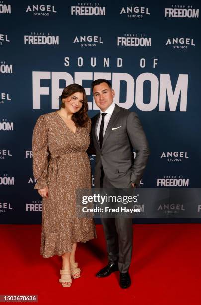 Daniela Hernandez and Jaime Hernandez attend the premiere of "Sound of Freedom" on June 28, 2023 in Vineyard, Utah.