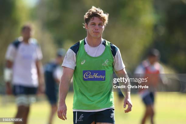 Michael Hooper during the Australian Wallabies training session at Sanctuary Cove on June 29, 2023 in Gold Coast, Australia.