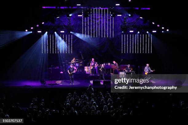 Dan Vickrey, Jim Bogios, Millard Powers, Adam Duritz, Charlie Gillingham, David Immerglück, and David Bryson of Counting Crows perform on OLG Stage...