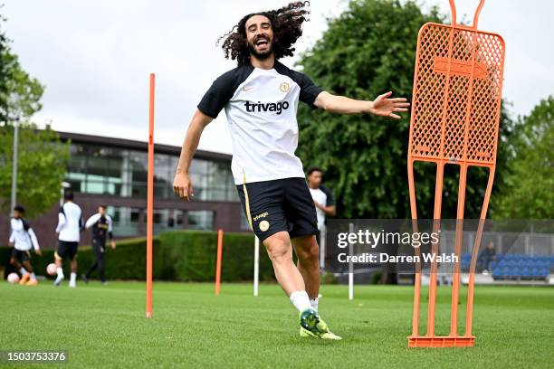 Marc Cucurella of Chelsea during a training session at Chelsea Training Ground on July 5, 2023 in Cobham, England.