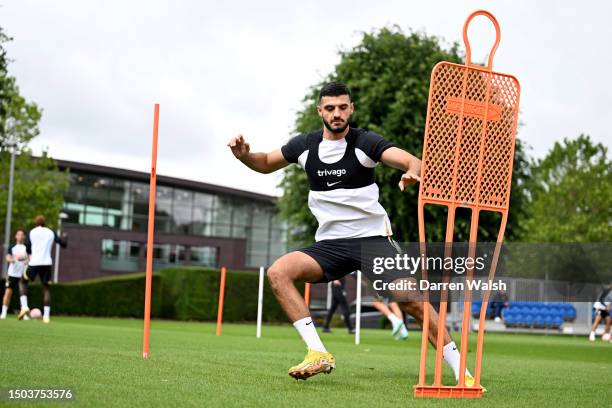 Armando Broja of Chelsea during a training session at Chelsea Training Ground on July 5, 2023 in Cobham, England.