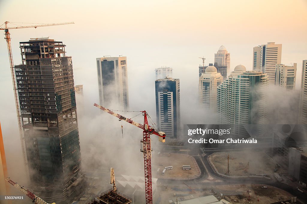 Doha in fog