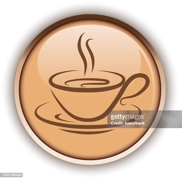 ilustrações de stock, clip art, desenhos animados e ícones de cafe button icon - mesa cafe manha