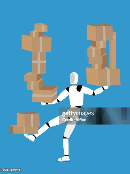 ai balancing shipping - workers comp stock illustrations
