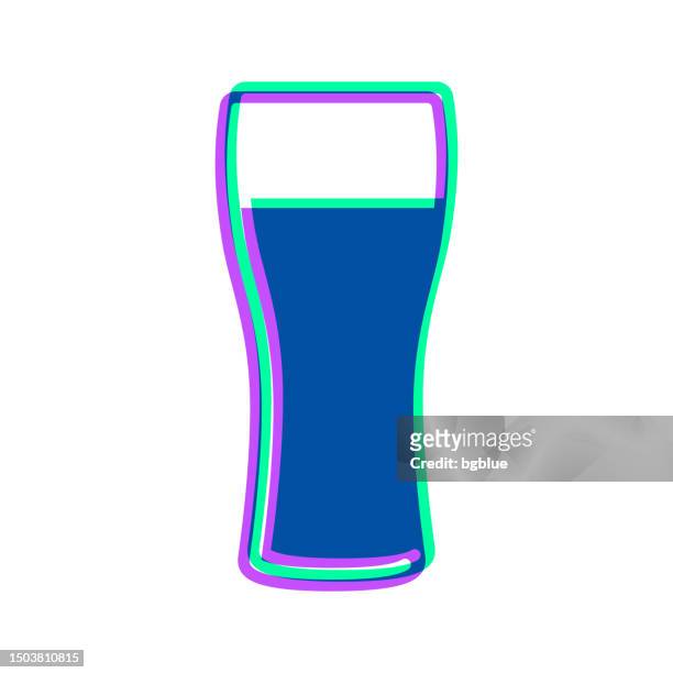 stockillustraties, clipart, cartoons en iconen met glass of beer. icon with two color overlay on white background - beer transparent background