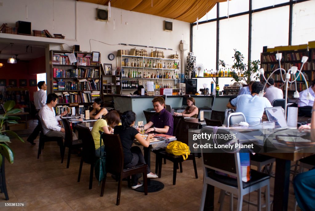 Patrons Inside The Bookworm Cafe High-Res Stock Photo - Getty Images