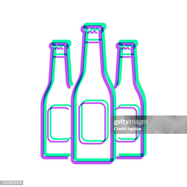 stockillustraties, clipart, cartoons en iconen met beer bottles. icon with two color overlay on white background - beer transparent background