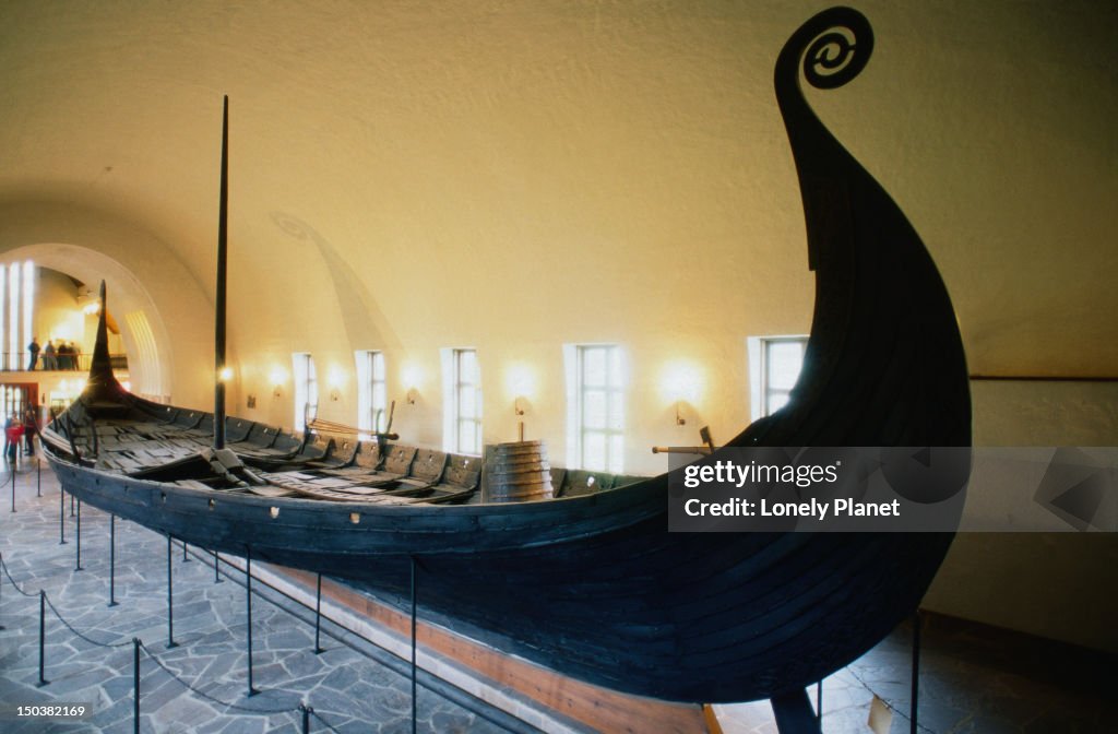 Oseberg ship at Viking Ship Museum, Vikingskipshuset, Bygdoy Peninsula.