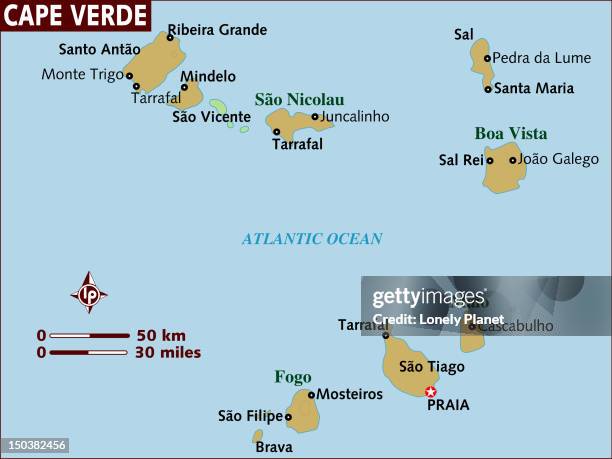 map of cape verde. - tarrafal stock illustrations
