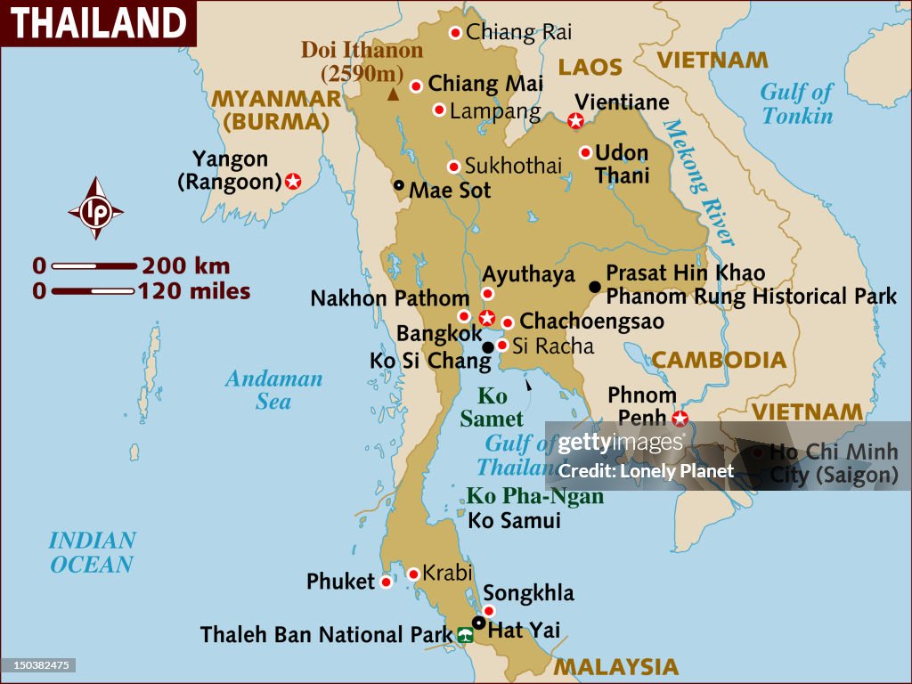 Map of Thailand.