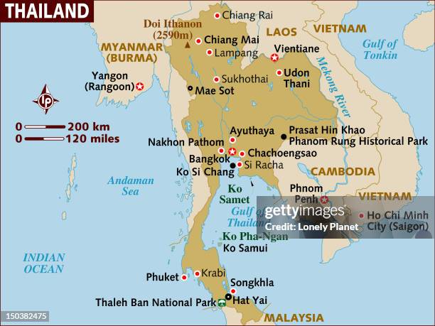 map of thailand. - phanom stock illustrations
