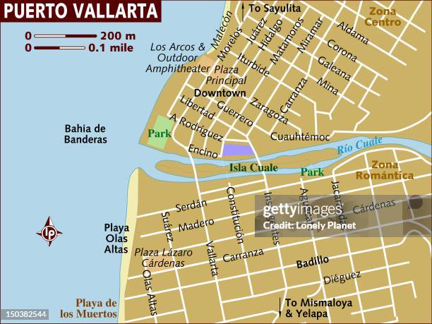 ilustrações de stock, clip art, desenhos animados e ícones de map of puerto vallarta. - aguacate