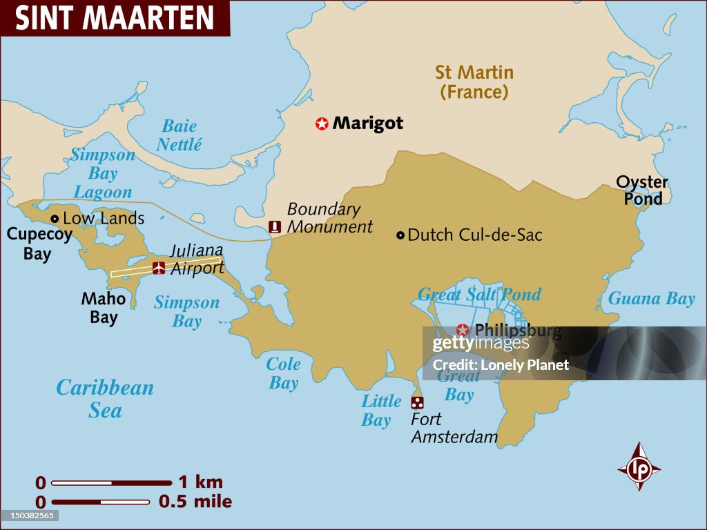Map of St Maarten.