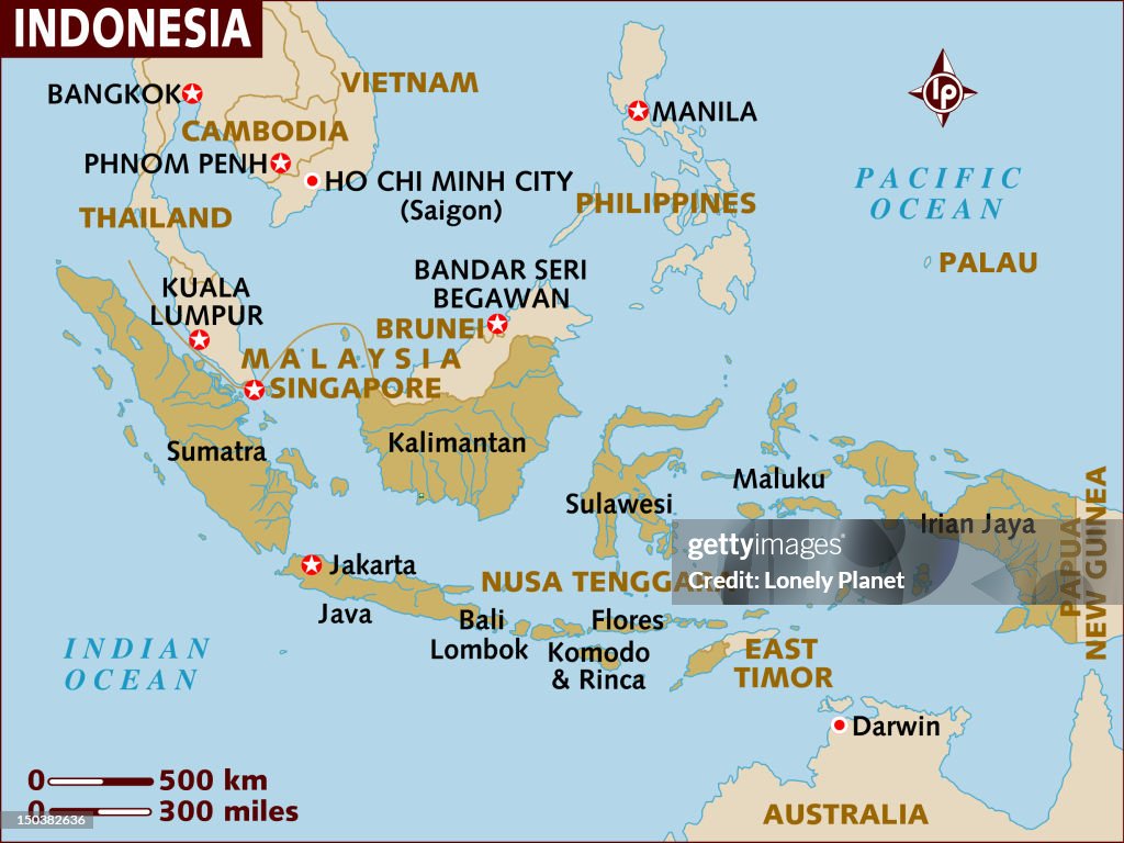 Map of Indonesia.