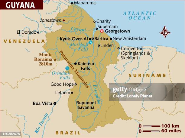 map of guyana. - bartica guyana stock illustrations