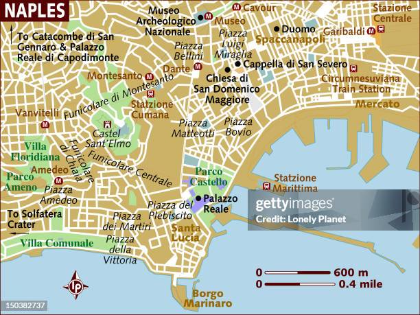 map of naples. - stella stock-grafiken, -clipart, -cartoons und -symbole