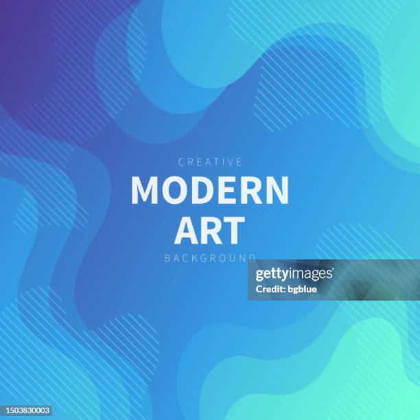 fluid abstract design with blue gradient - trendy background - dramatic dawn sky stock illustrations