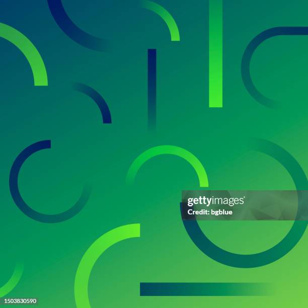 abstract design with geometric shapes - trendy green gradient - circle of infinity stock illustrations