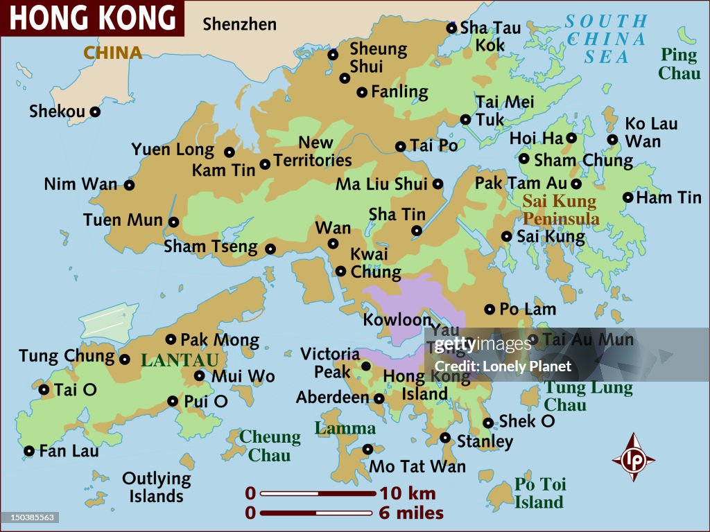 Map of Hong Kong.