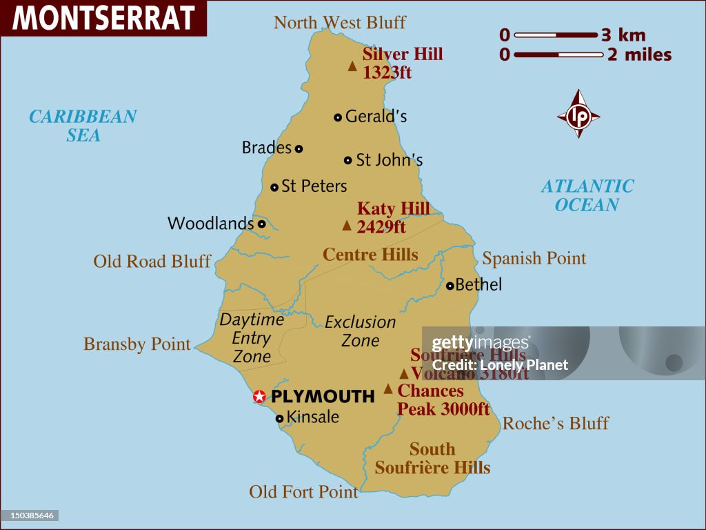 Map of Montserrat.