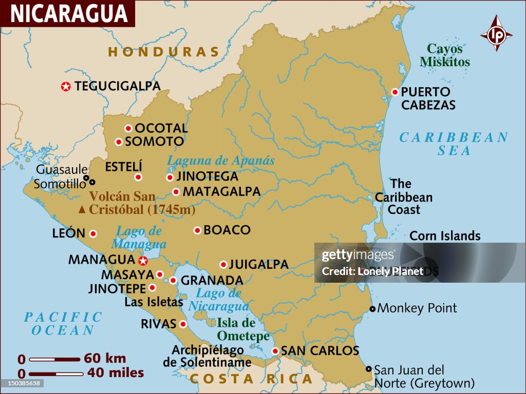 Map of Nicaragua.